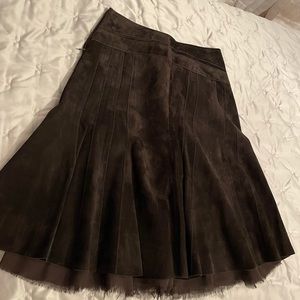Banana Republic Brown Suede Midi Skirt